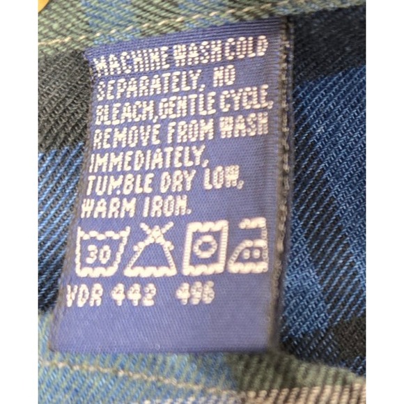 Nautica True Black & Blue Plaid Button Down Flannel Shirt Mens Size M/M NWT - Picture 12 of 13